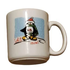 Coffee Mug Penguin Let it Snow 3.75"